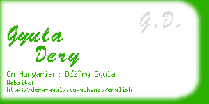 gyula dery business card